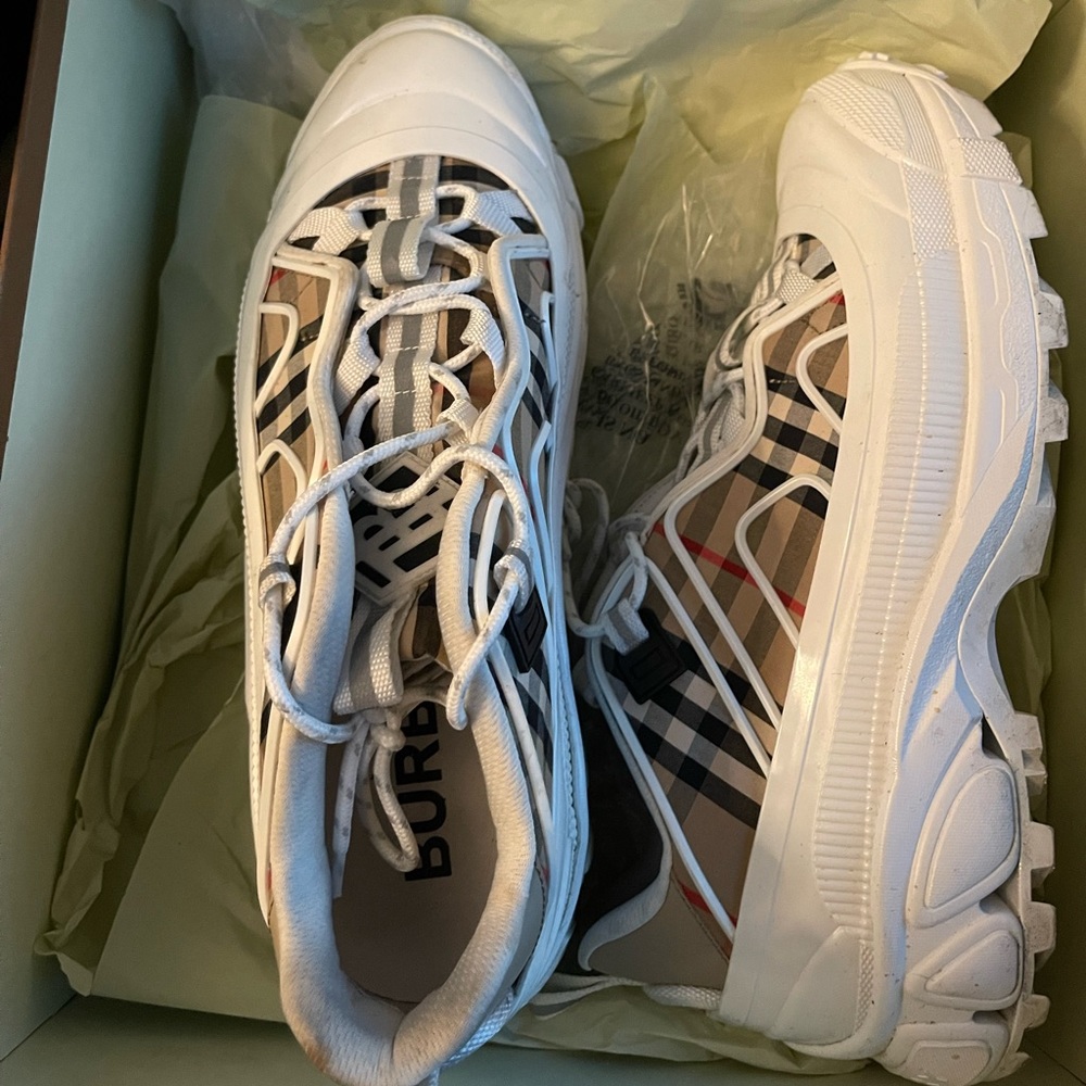 Arthur Vintage Checked Cotton & Leather Low-Top Sneakers